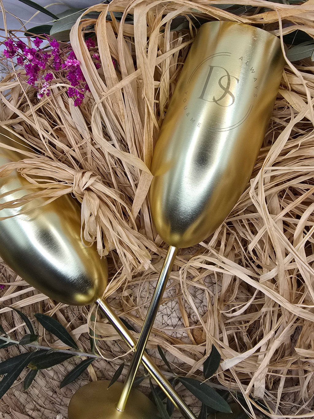 Sektgläser aus Edelstahl mit Gravur – in Gold, Silber oder Rosé