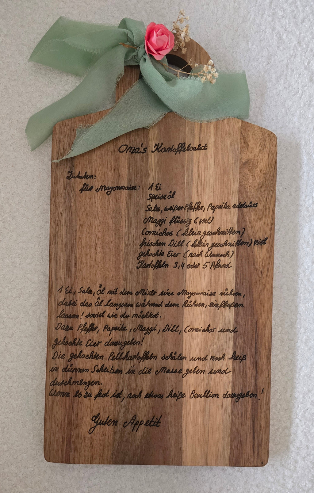 Handgeschriebene Rezepte & Notizen – verewigt auf edlem Holz