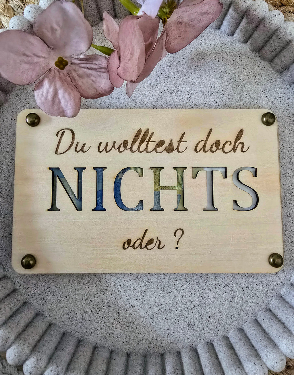 Gutschein aus Holz