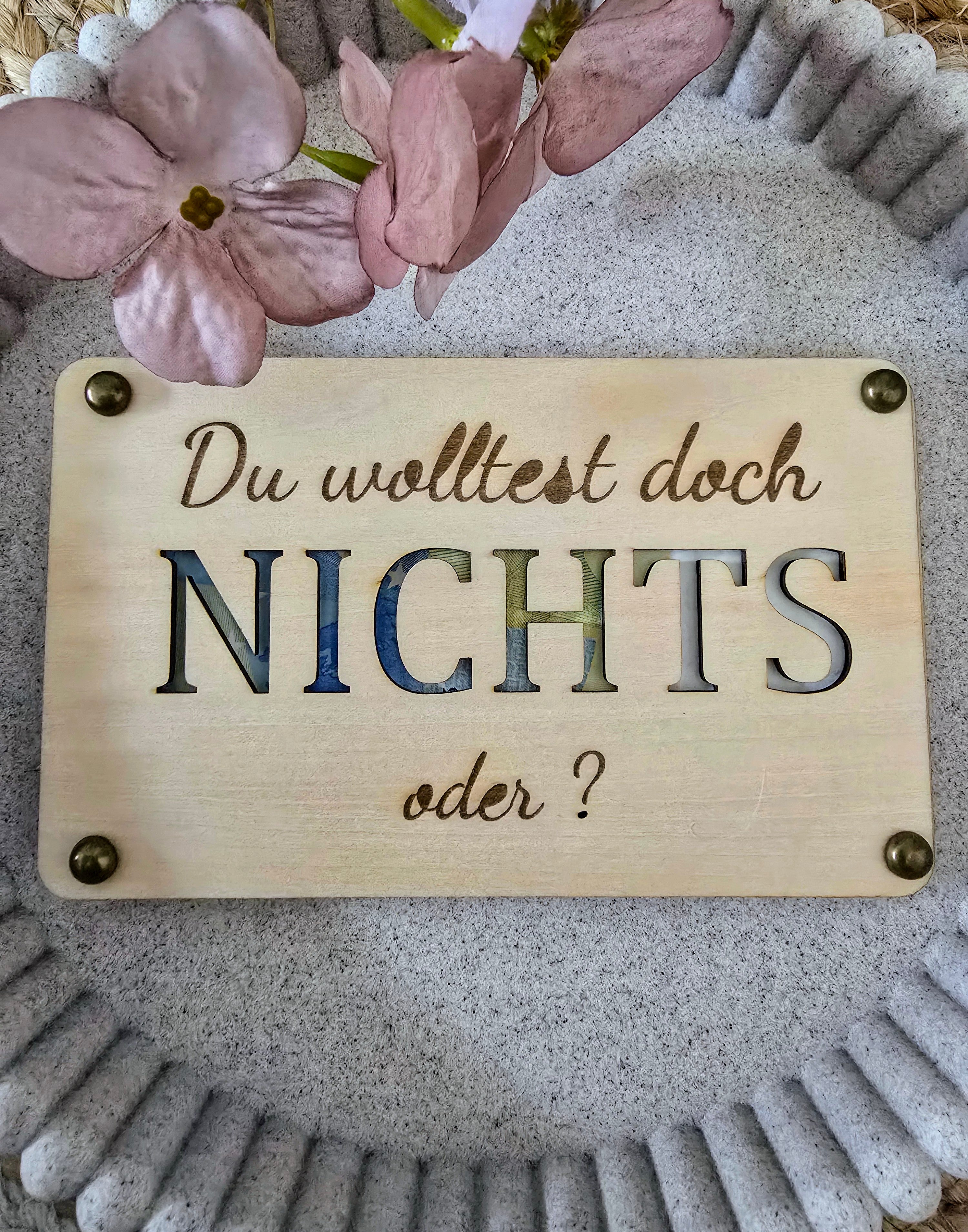 Gutschein aus Holz